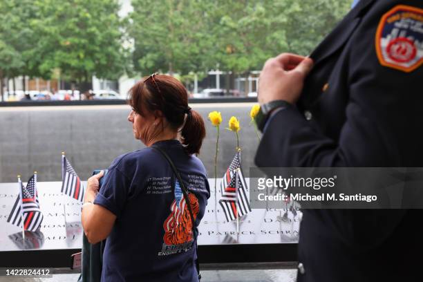 Families of the victims of the 9/11 terror attack attend the annual 9/11 Commemoration Ceremony at the National 9/11 Memorial and Museum on September...