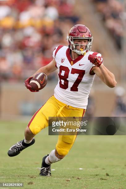 Lake McRee of the USC Trojans in action against the Stanford Cardinal at Stanford Stadium on September 10, 2022 in Stanford, California.