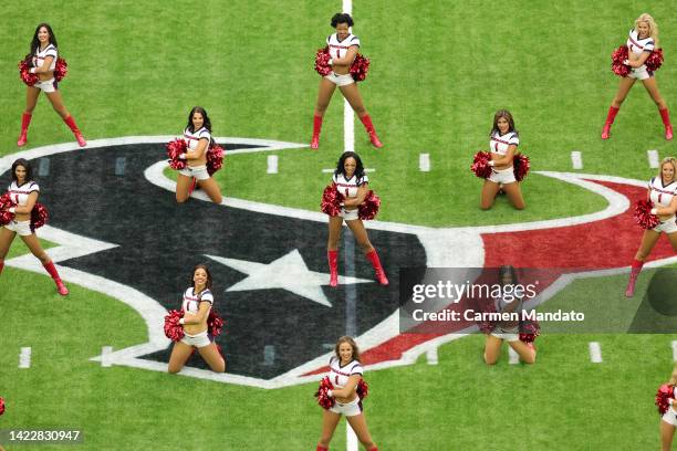 General view as Houston Texans cheerleaders perform prior to the game against the Indianapolis Colts at NRG Stadium on September 11, 2022 in Houston,...