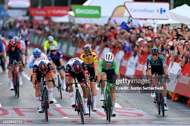 Pascal Ackermann of Germany, Juan Sebastián Molano Benavides of Colombia and UAE Team Emirates, Mads Pedersen of Denmark and Team Trek - Segafredo -...