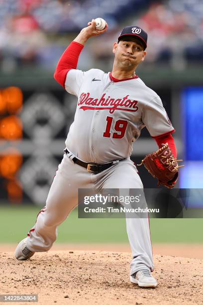 Anibal Sanchez of the Washington Nationals pitches during the second inning against the Philadelphia Phillies at Citizens Bank Park on September 11,...