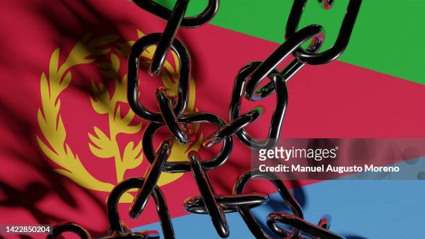 chained flag of eritrea - asmara eritrea stock pictures, royalty-free photos & images