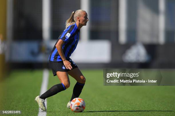 Anja Sonstevold of FC Internazionale Women in action during the match between Juventus Women and FC Internazionale Women at Juventus Center Vinovo on...