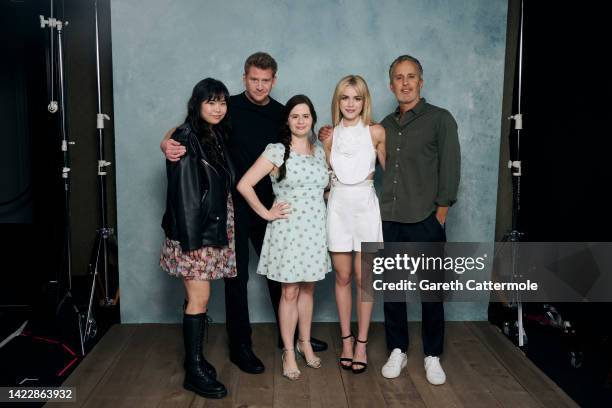 Kannon Omachi, Dash Mihok, Samantha Hyde, Kiernan Shipka, and Matt Smukler of "Wildflower" pose in the Getty Images Portrait Studio Presented by IMDb...