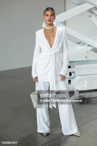 Lexi Wood attends Badgley Mischka Spring 2023 Runway Show at Gallery at Spring Studios on September 11, 2022 in New York City.