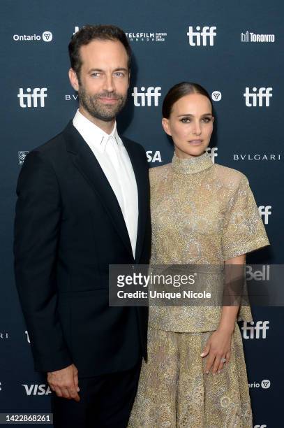 Benjamin Millepied and Natalie Portman attends the "Carmen" Premiere during the 2022 Toronto International Film Festival at TIFF Bell Lightbox on...