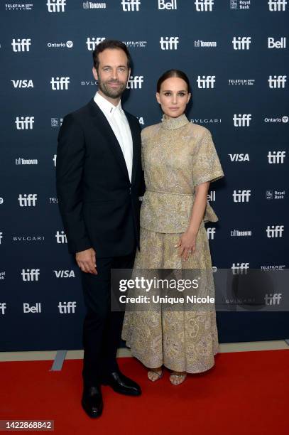 Benjamin Millepied and Natalie Portman attends the "Carmen" Premiere during the 2022 Toronto International Film Festival at TIFF Bell Lightbox on...