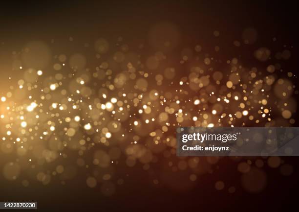 glittering abstract golden christmas lights - selective focus stock illustrations