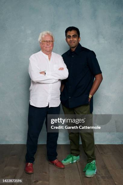Sir Richard Eyre and Bally Gill of "Allelujah" pose in the Getty Images Portrait Studio Presented by IMDb and IMDbPro at Bisha Hotel & Residences on...