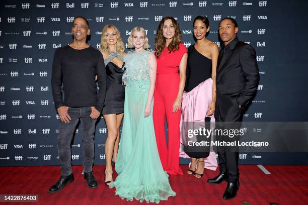 Stephen Williams, Samara Weaving, Lucy Boynton, Minnie Driver, Stefani Robinson and Kelvin Harrison Jr. Attend the "Chevalier" Premiere during the...