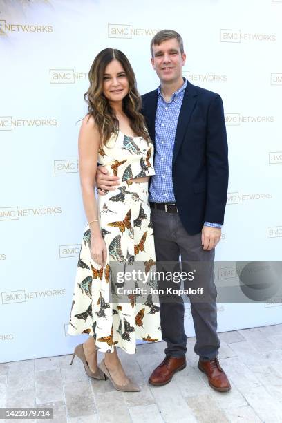 Betsy Brandt and Grady Olsen attend AMC Networks' Emmy Brunch Photocall at Ysabel on September 11, 2022 in West Hollywood, California.