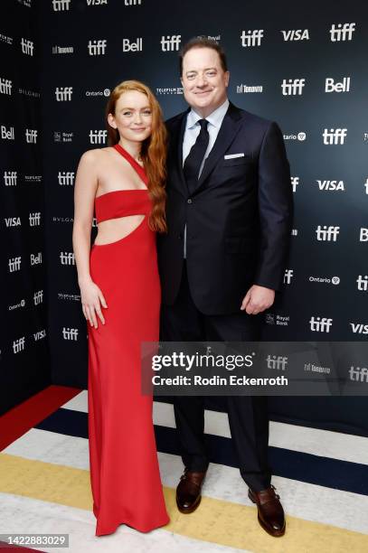 Sadie Sink and Brendan Fraser attend "The Whale" Premiere during the 2022 Toronto International Film Festival at Royal Alexandra Theatre on September...