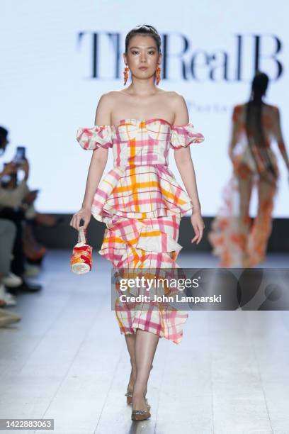 Model walks the runway for TheRealB at the Global Fashion Collective II fashion show during September 2022 New York Fashion Week: The Shows on...