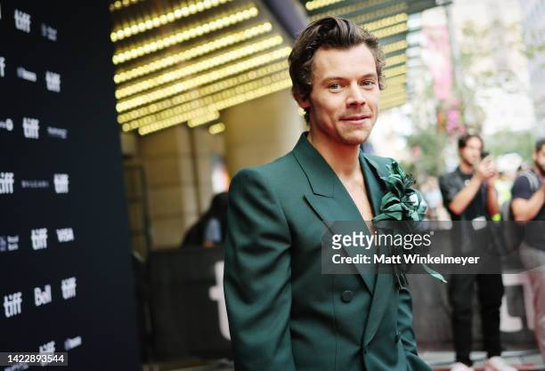 Harry Styles attends the "My Policeman" Premiere during the 2022 Toronto International Film Festival at Princess of Wales Theatre on September 11,...