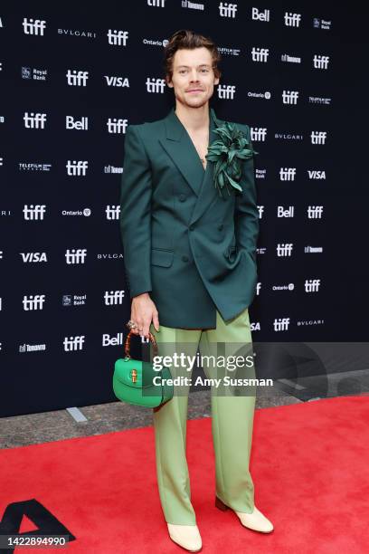 Harry Styles attends the "My Policeman" Premiere during the 2022 Toronto International Film Festival at Princess of Wales Theatre on September 11,...