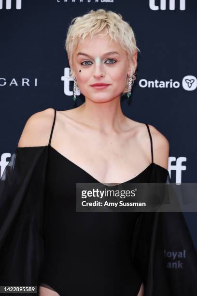 Emma Corrin attends the "My Policeman" Premiere during the 2022 Toronto International Film Festival at Princess of Wales Theatre on September 11,...