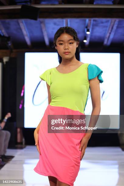 Model walks the runway for YS Clothier during The Fashion Life Tour presents New York Fashion Week hosted by Kiara Belen on September 10, 2022 in New...