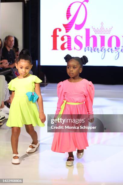 Model walks the runway for YS Clothier during The Fashion Life Tour presents New York Fashion Week hosted by Kiara Belen on September 10, 2022 in New...