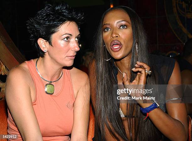 Ghislaine Maxwell and Super Model Naomi Campbell at the Rosa Cha Post-Show Celebration party hosted by Super Model Naomi Campbell and NC Connect at...