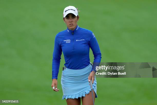 Maria Fassi of Mexico walks to the fourth green during the final round of the Kroger Queen City Championship presented by P&G at Kenwood Country Club...