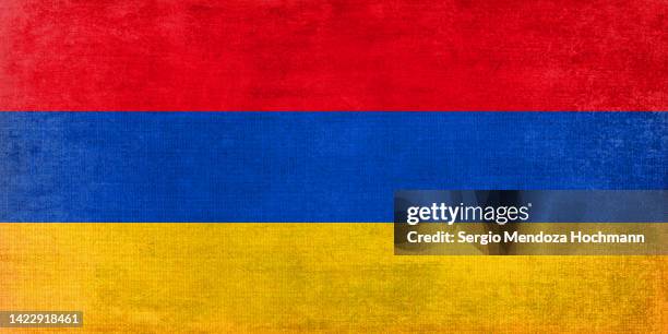 flag of armenia with a grunge texture - armenia country stock pictures, royalty-free photos & images