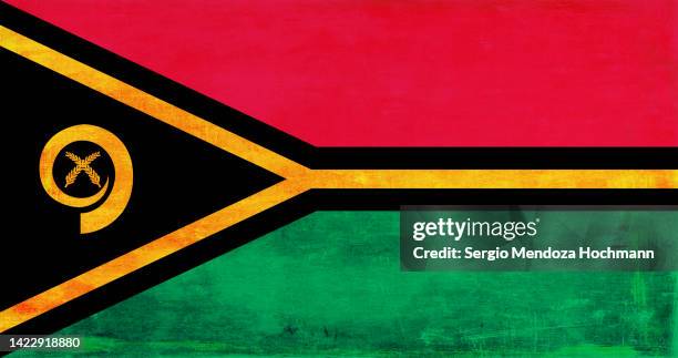 flag of vanuatu with a grunge texture - vanuatu flag stock pictures, royalty-free photos & images