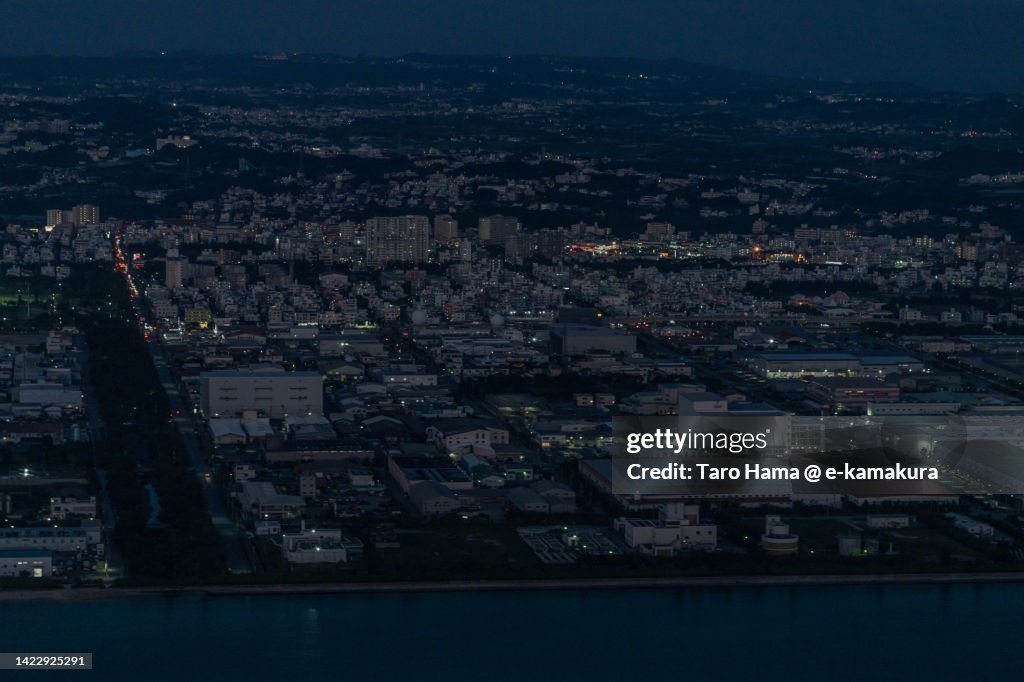 Itoman Itoman City In Okinawa Of Japan Aerial View From Airplane High-Res ...