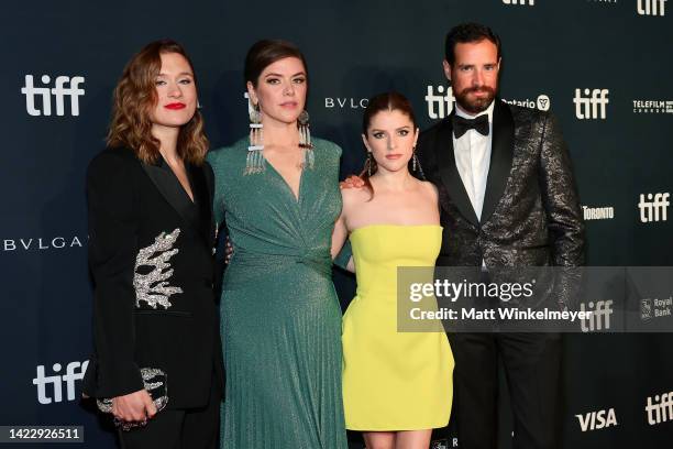 Mary Nighy, Kaniethiio Horn, Anna Kendrick and Charlie Carrick attend the "Alice, Darling" Premiere during the 2022 Toronto International Film...