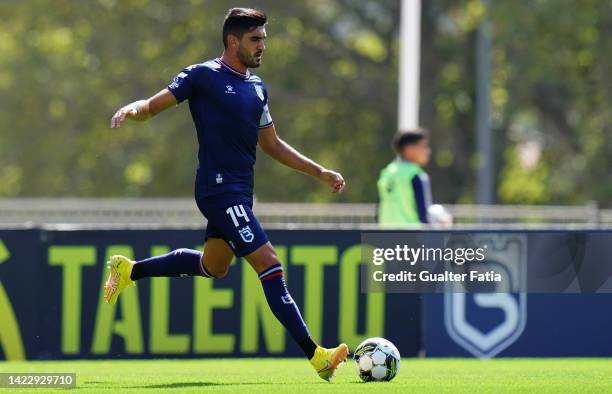 Danny Henriques of Belenenses SAD in action during the Liga Portugal 2 match between Belenenses SAD and CD Feirense at Estadio Nacional on September...