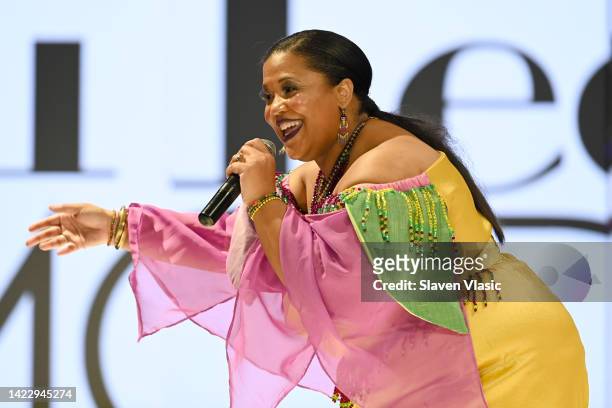 Performer sings during HOUSE OF MUSA runway show, NYFW hiTechMODA produced by House of Musa Fashion Runways Travel and Entertainment Productions and...