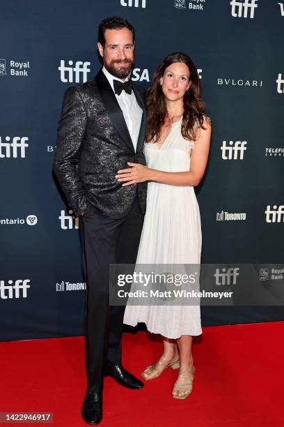 Charlie Carrick and a guest attend the "Alice, Darling" Premiere during the 2022 Toronto International Film Festival at Princess of Wales Theatre on...