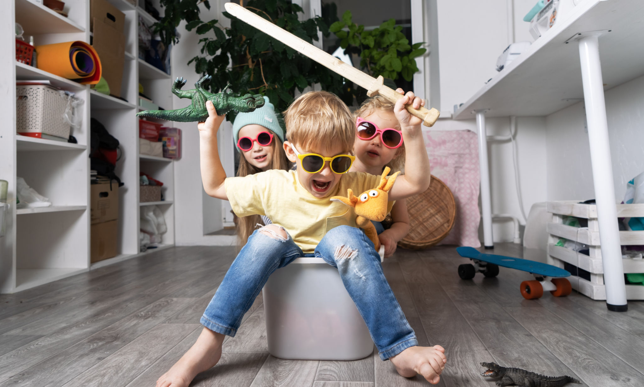 kids playing ninja
