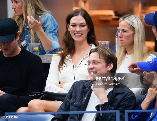 Joshua Kushner and Karlie Kloss attend the 2022 US Open Championship match at USTA Billie Jean King National Tennis Center on September 11, 2022 in...