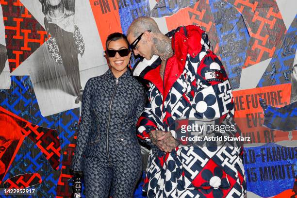 Kourtney Kardashian and Travis Barker attend Tommy Factory New York Fall 2022 at Skyline Drive-In on September 11, 2022 in Brooklyn, New York.