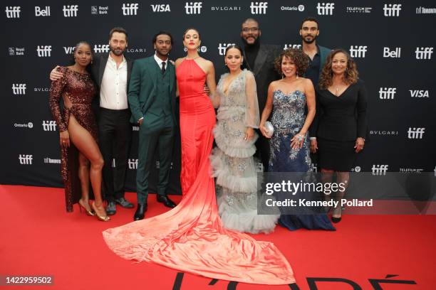 Milauna Jackson, Ryan Eggold, Joshua Boone, Solea Pfeiffer, Amirah Vann, Tyler Perry, Lana Young, Austin Scott, and Debbie Allen attend Netflix's "A...