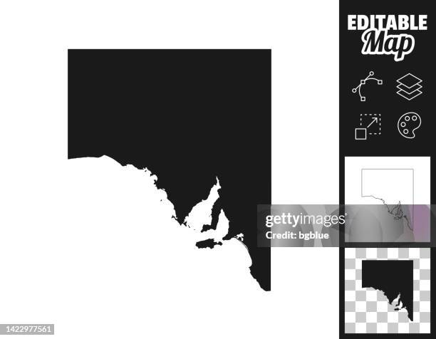 ilustraciones, imágenes clip art, dibujos animados e iconos de stock de mapas de australia meridional para el diseño. fácilmente editable - australia meridional