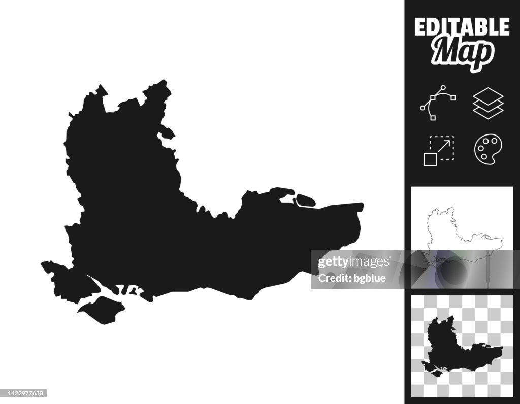 South East Maps For Design Easily Editable High-Res Vector Graphic