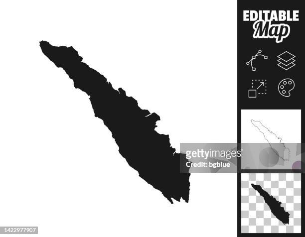sumatra karten für design. leicht editierbar - insel sumatra stock-grafiken, -clipart, -cartoons und -symbole