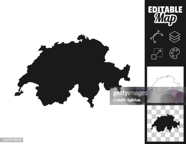 illustrations, cliparts, dessins animés et icônes de cartes de la suisse pour la conception. facilement modifiable - suisse
