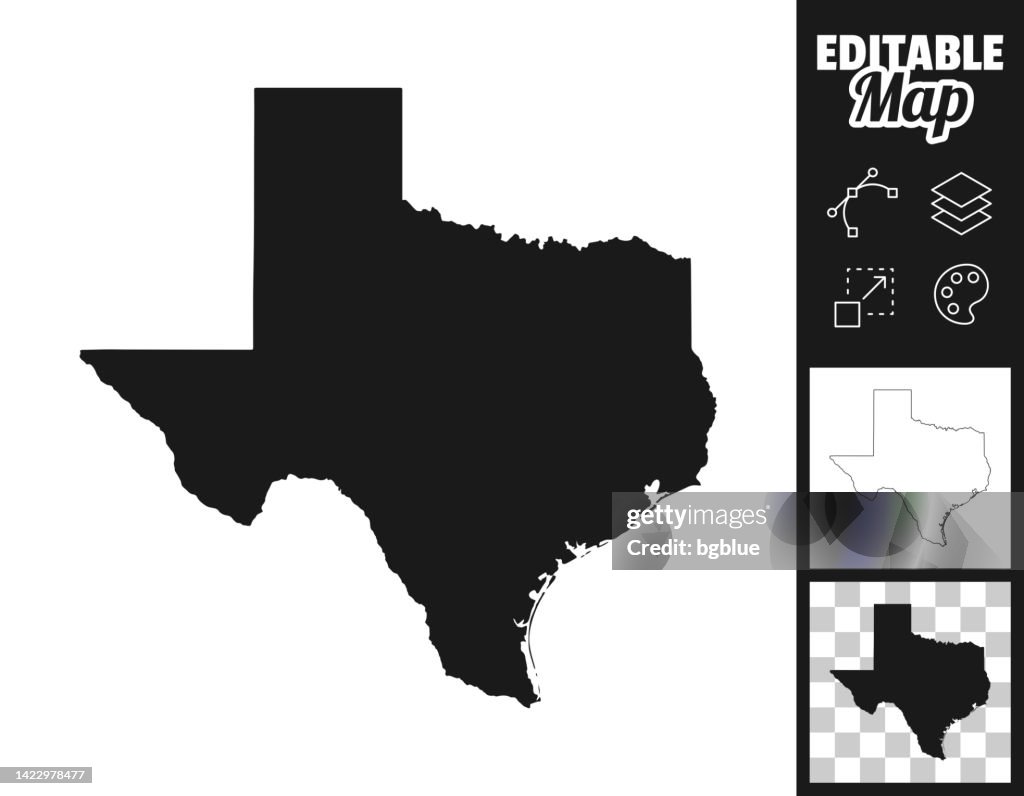Texas Map Style Texas Maps For Design Easily Editable High-Res Vector Graphic - Getty ...