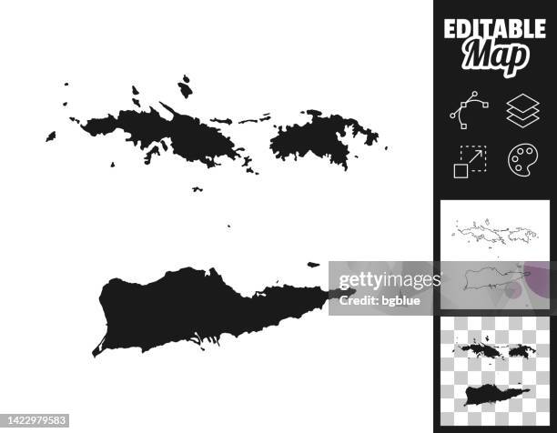 u.s. virgin islands maps for design. easily editable - us virgin islands stock illustrations