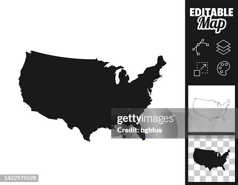 USA maps for design. Easily editable USA maps for design. Easily editable