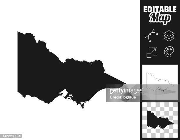 victoria maps for design. easily editable - geographical border stock illustrations