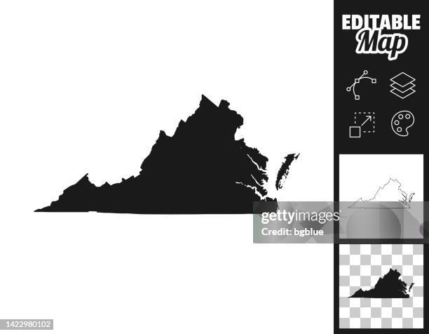 virginia maps for design. easily editable - virginia us state stock illustrations