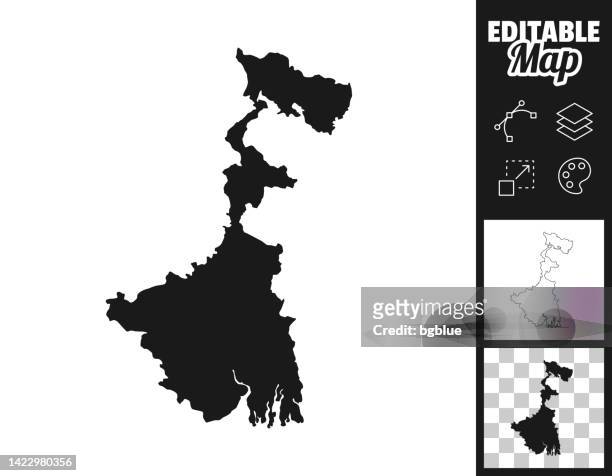 stockillustraties, clipart, cartoons en iconen met west bengal maps for design. easily editable - calcutta
