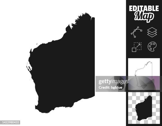 western australia maps for design. easily editable - western australia border stock illustrations