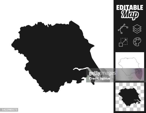 yorkshire and the humber maps for design. easily editable - yorkshire map stock illustrations