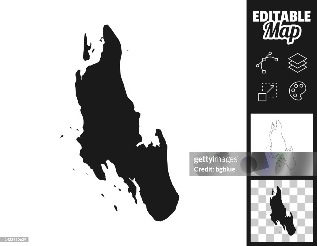 Zanzibar maps for design. Easily editable