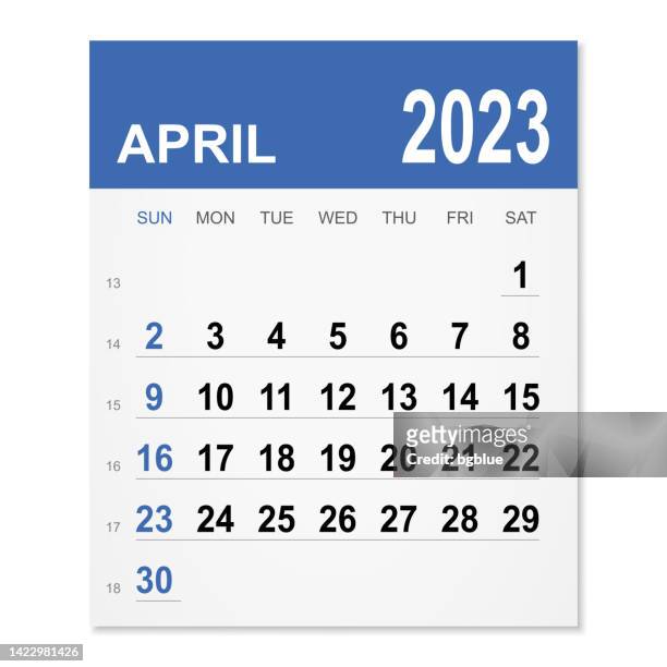 april 2023 calendar - april month stock illustrations