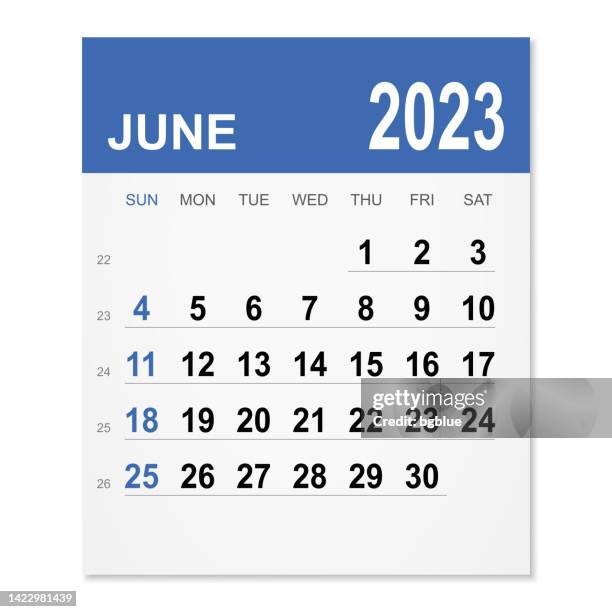 june 2023 calendar - june stock illustrations